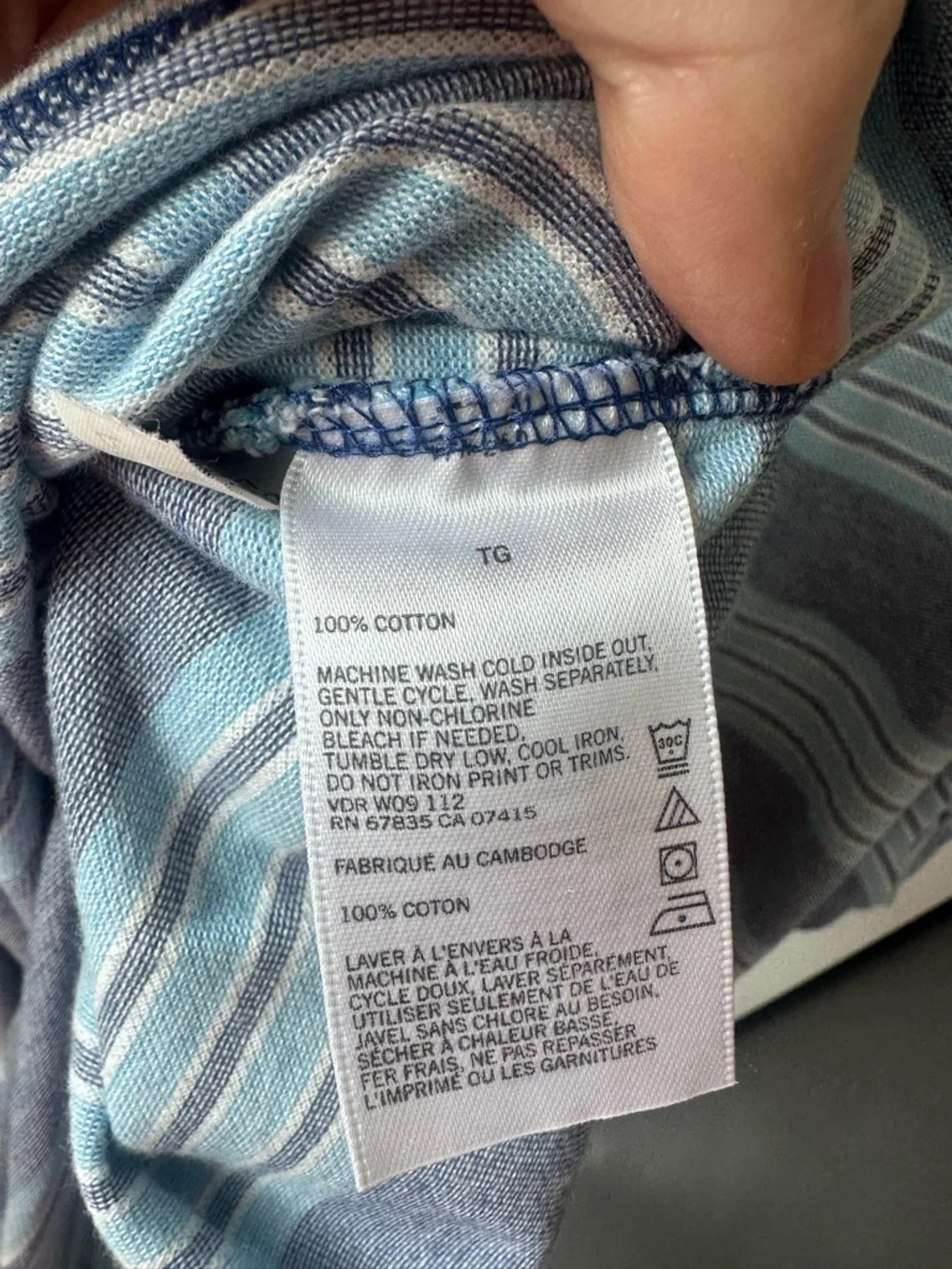 Nautica Light Blue and Blue Horizontal Stripe Polo XL - Picture 4 of 5